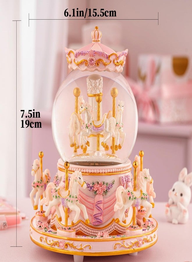 KISIVE You are My Sunshine Snow Globe Music Box Daughter Birthday Gifts for Women Girls Friend Sister, Christmas Xmas Valentine Snow Globe Granddaughter Carousel Horse Music Box Gifts - Image 5